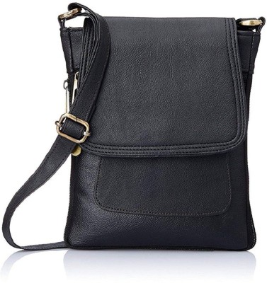 

EVER GREEN FASHION ACCESSORIES Women Casual Black PU Sling Bag