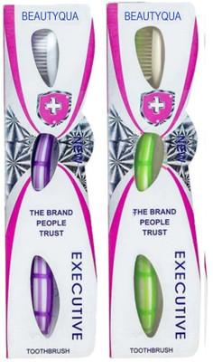 

BeautyQua DENTAL CARE FOR SENSITIVE TEETH (Pack of 2) Toothbrush (Pack of 2) Medium Toothbrush(Pack of 2)