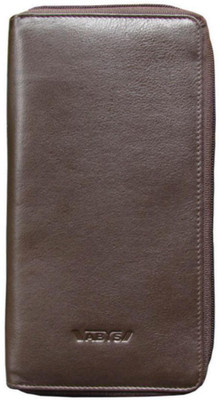 

ABYS Women Brown Genuine Leather Wrist Wallet(11 Card Slots)