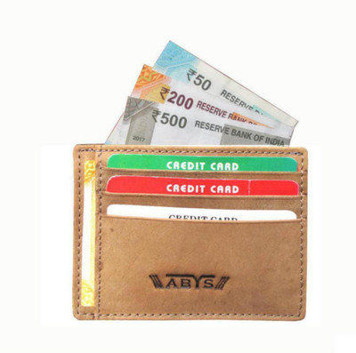 

ABYS Men Casual Tan Genuine Leather Card Holder(4 Card Slots)
