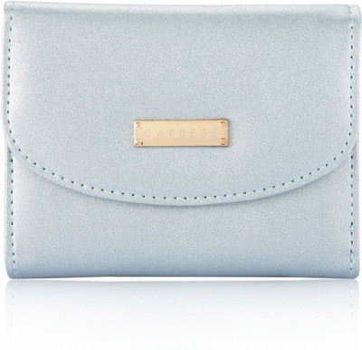 

Caprese Women Casual Blue Artificial Leather Wallet(3 Card Slots), Metallic blue