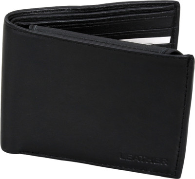 

Manas Men Casual Black Genuine Leather Wallet(6 Card Slots)