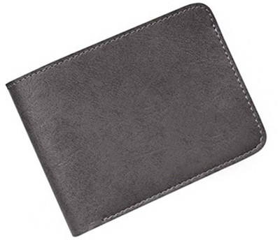 

The Bling Stores Men Blue Canvas Wallet(5 Card Slots), Grey