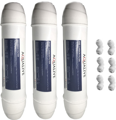 

Aqualive Sediment FIlter + Pre-Carbon Filter + Post -Carbon Filter Inline Filter-set - 3 pieces Suitable For All Types of Water Purifier Media Filter Cartridge(0.5, Pack of 3)