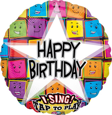 

Wanna Party Printed Happy Birthday Faces Singing Balloon 28" P60 12645 Balloon(Multicolor, Pack of 1)