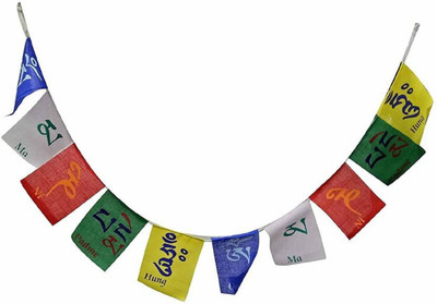

ME&YOU Feng Shui Tibetan Buddhist Prayer Cotton Flag, Ladakh Biker Flag for All bike / car / home / office 83 Cm IZ18TibetanFlag-83Cm-013 Pennant Flag(2.7 ft, Pack of 1)
