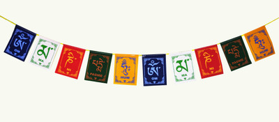 

ME&YOU Feng Shui Tibetan Buddhist Prayer Cotton Flag, Ladakh Biker Flag for All bike / car / home / office 83 Cm IZ18TibetanFlag-83Cm-001 Pennant Flag(2.7 ft, Pack of 1)