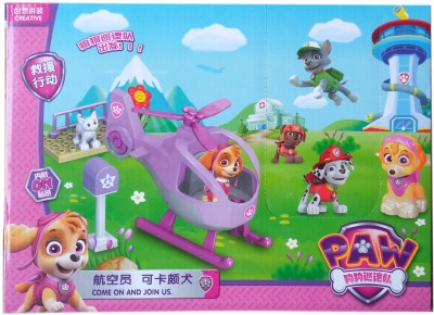 

IndusBay Mission Paw Blocks - DIY Paw Patrol Pup Skye Vehicle Building construction blocks with Pup Figure(Pink)