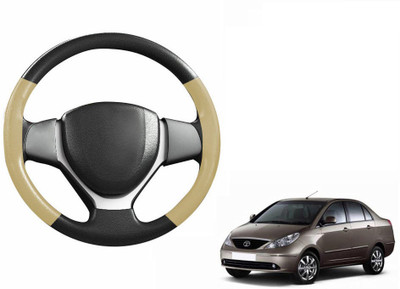CARIZO Hand Stiched Steering Cover For Tata Indigo(Black, Beige, Leatherite)