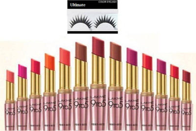 

Ultimate Eyelashes, 9 To 5 Primer+matte Lipstick Pack of 13(Set of 14)