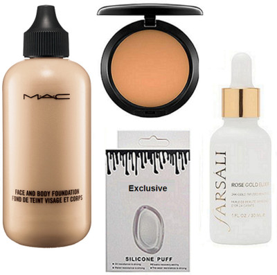 

Exclusive Silicon Puff & Face And Body Foundation & Compact & Serum(Set of 4)