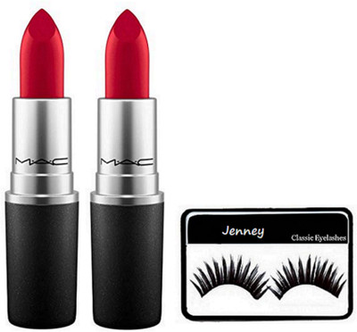 

Jenney eyelashes, mac red lipstick ( pack of 2 )(Set of 3)