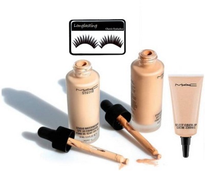 

longlasting Eyelashes, Mc Studio Waterwight Foundation 2, Select Cover Up Liquid Concealer(Set of 4)