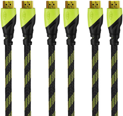 

TIZUM (3-PACK) “Aura” Hdmi 1.4 -Gold Plated-high Speed Data 10.2Gbps, 3D, 4K, HD 1080P (10 Ft/ 3 M X 3) HDMI Cable(Compatible with Mobile, Laptop, Tablet, Mp3, Gaming Device, Green)