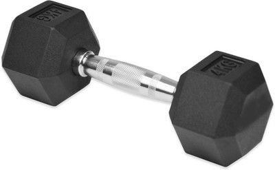 

Faiydashop Hexagonal Rubber One Pc of 4kg Fixed Weight Dumbbell(4 kg)