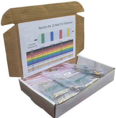 

Robodo EB-RES40 40 Value Resistor Kit, Pack of 1000 (1ohm - 1Mohm) Electronic Components Electronic Hobby Kit
