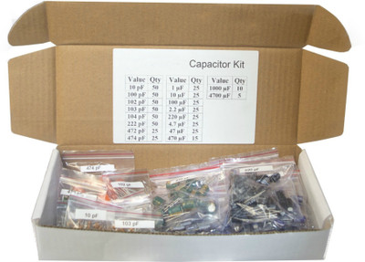 

Robodo Labeled 18 Values Ultimate Capacitor Kit (Pack of 555) Electronic Components Electronic Hobby Kit