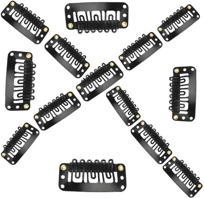 

JAGTEK U Shape Hair Extension clip Patches Wigs Clips For Men And Women, Black, 14Pcs Hair Clip(Black)