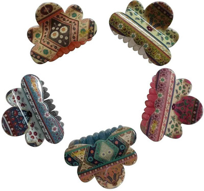 

New Arihant Traders New Arihant Traders- Premium Quality Hair Clutchers/Clips/Claws for Women & Girls Combo of 5 Hair Claw, Hair Clip, Hair Accessory Set(Multicolor)