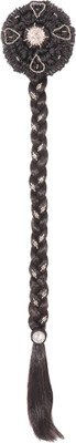

HONBON Wig Juda Choti With Stone Work for Women And Girls, Extension 24-26 Inches (Black Hair Extension