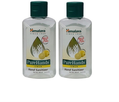 

Himalaya Pure hand Sanitizer Lemon fragrance Set of 2 packs 100 ml each Total 200 ml(200 ml, Bottle, Pack of 2)