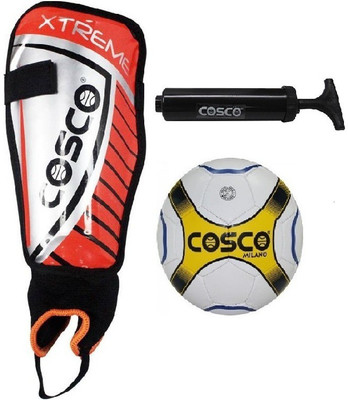 

Cosco 'Milano' football + one pair of 'xtreme' shin guard (size large) and one football pump (Color On Availability)- Football Kit