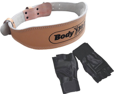 

Faiydashop Solid Leather Padded Gym Belt and Leather Gym Gloves Home Gym Kit