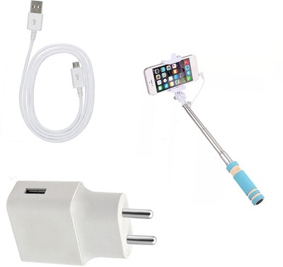 DAKRON Wall Charger Accessory Combo for Realme C1(White)
