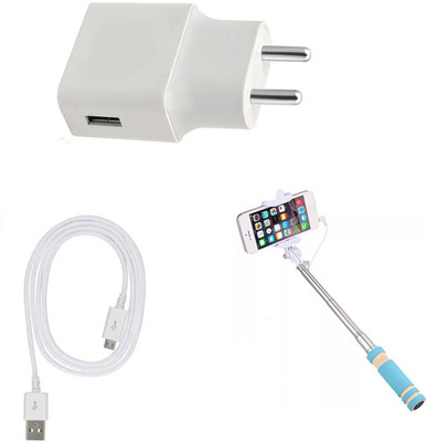 DAKRON Wall Charger Accessory Combo for Xiaomi Redmi Note 6 Pro(White)