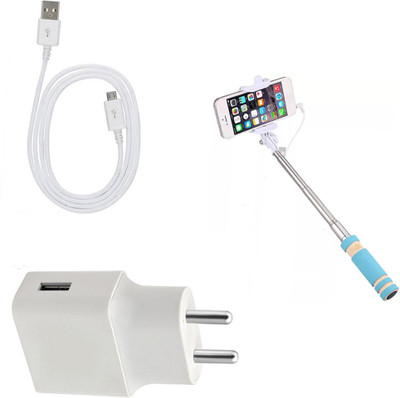 DAKRON Wall Charger Accessory Combo for Vivo V11(White)