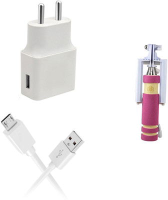DAKRON Wall Charger Accessory Combo for Itel A62(White)