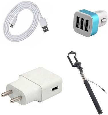 DAKRON Wall Charger Accessory Combo for Honor 7A(White)