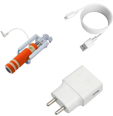 DAKRON Wall Charger Accessory Combo for Samsung Galaxy J4 Plus(White)