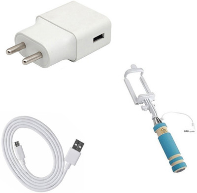 DAKRON Wall Charger Accessory Combo for Samsung Galaxy J2 Core(White)