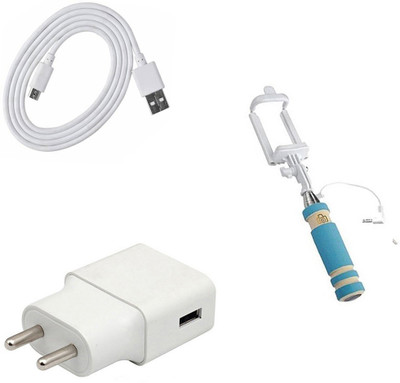 DAKRON Wall Charger Accessory Combo for Intex Indie 5(White)
