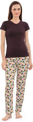 zebu Women Printed Multicolor Top & Pyjama Set