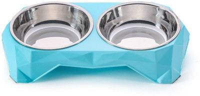 

SRI SRI High Quality Food & Water Stainless Steel 2 in 1 Bowl Set For Dog Non-stick & Stainless steel PTFE (Non-stick) Pet Bowl(400 ml Pink)