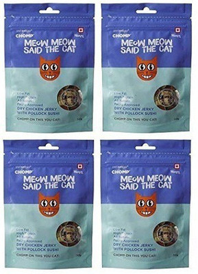 

CHOMP Dry Jerky Chicken with Pollock Sushi, 50g (Pack of 4) Cat Treat(50 g, Pack of 4)