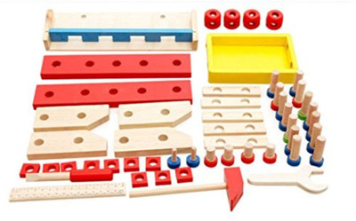 Smartcraft Wooden All-in-One Engineering Workshop Learning Toolbench Center for Boys and Girls (Multicolour)