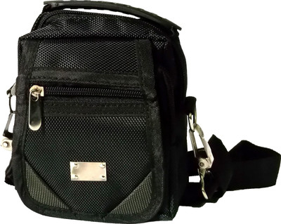 

Adamstone Men & Women Casual Black Nylon Sling Bag