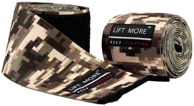

LIFT MORE KNEE WRAP - Weightlifting, Powerlifting, Leg Press, and Cross (One Pair) Knee Support (, Brown