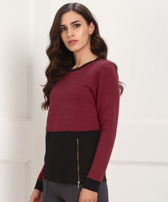 United Colors of Benetton Full Sleeve Chevron Women Sweatshirt at flipkart