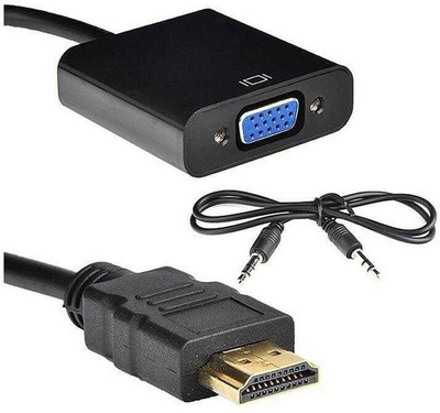

Ps TV-out Cable HDMI to VGA Converter adapter with Aux cable(Black, For TV)