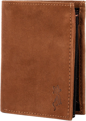 

DE MEOW Men Casual Brown Genuine Leather Wallet(11 Card Slots), Black;tan