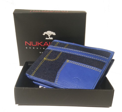 

Nukaichau Boys Casual Blue Genuine Leather, Denim Wallet(3 Card Slots)