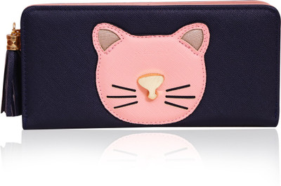 

Bee fashionable Women Blue Canvas Wrist Wallet(10 Card Slots), Dark blue