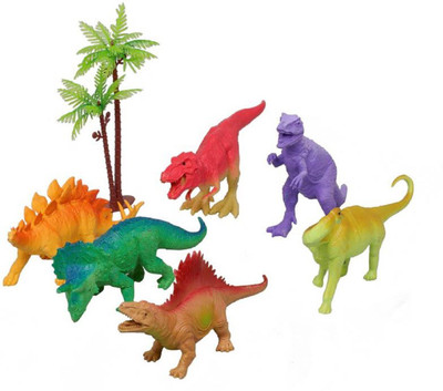 

YNS Crafts Stock Red Rock Dinosaurs Animals Plastic Toys for Kids(Multicolor)