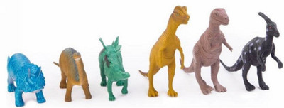 

YNS Crafts Stock 4 Red Rock Dinosaurs Animals Plastic Toys for Kids(Multicolor)