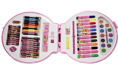 

ToyzIsland Exclusive 68 Pc Round Shape Colour Kit / Gift for Girls /for All Occasion Pieces Art Set
