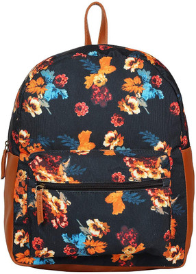 

Lychee Bags WOMENS PRINTED CANVAS BLACK BACKPACK 10.7 Backpack(Black)